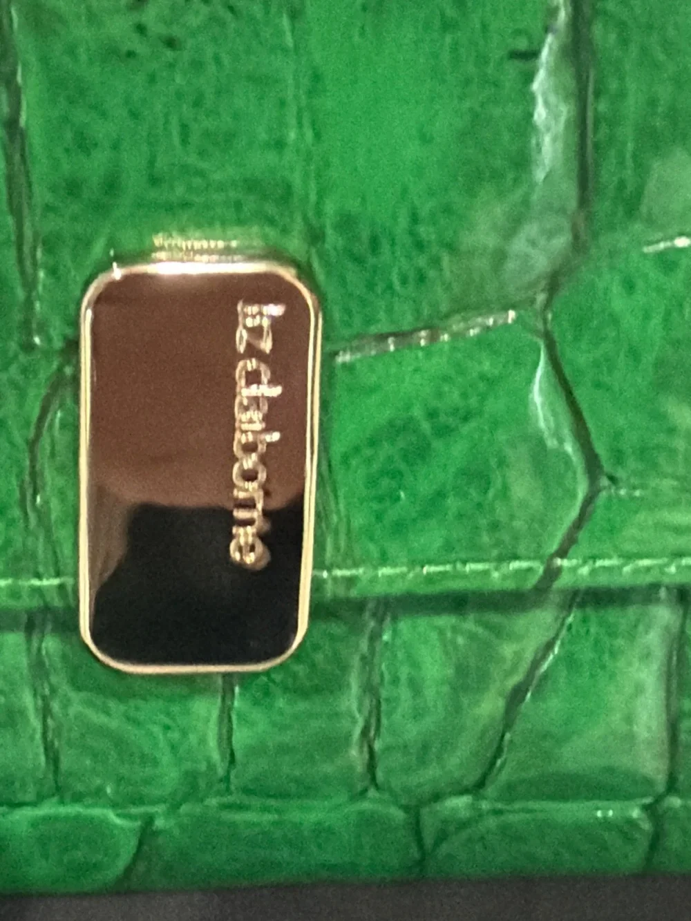 Kate Spade Green Croc-Embossed Leather Wallet